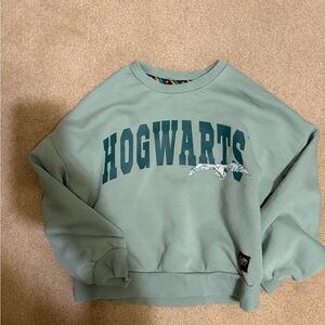 Hogwarts Sweatshirt | Size 7–8 | Sage Green | Harry Potter
